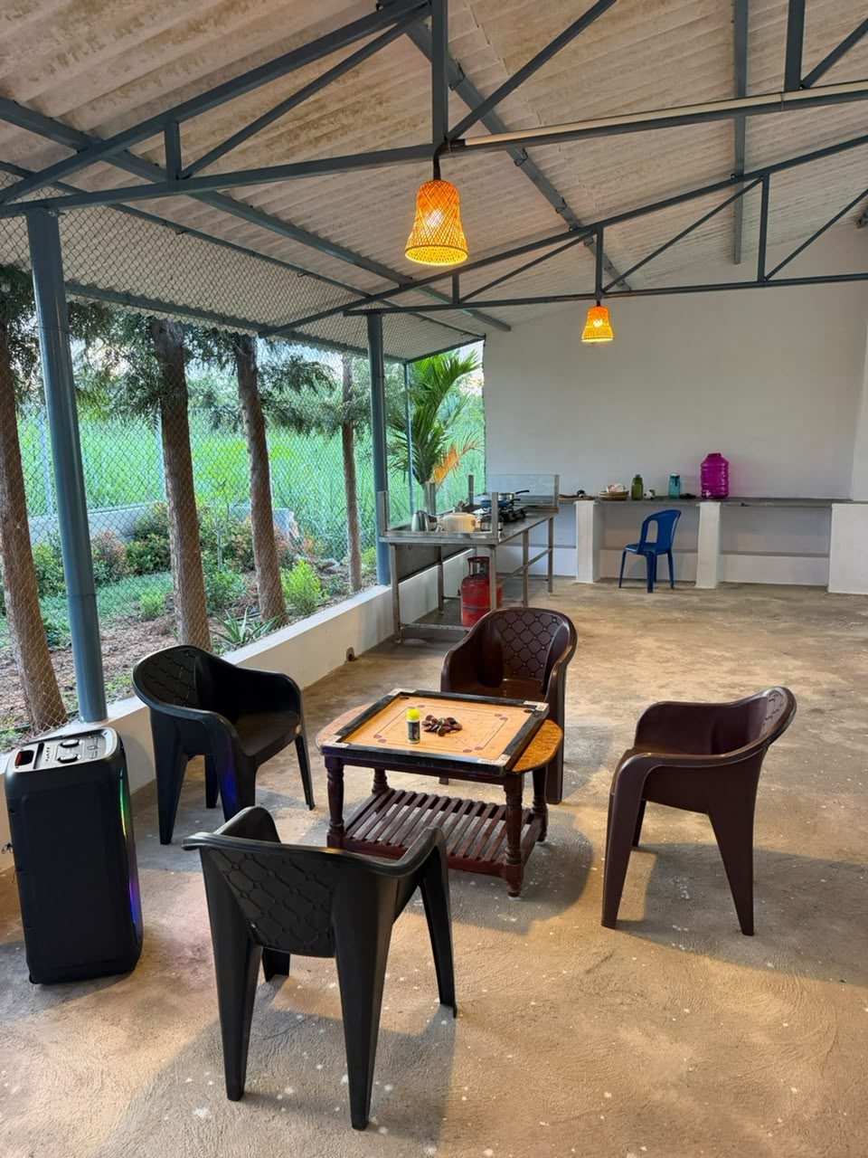 Covered lounge area